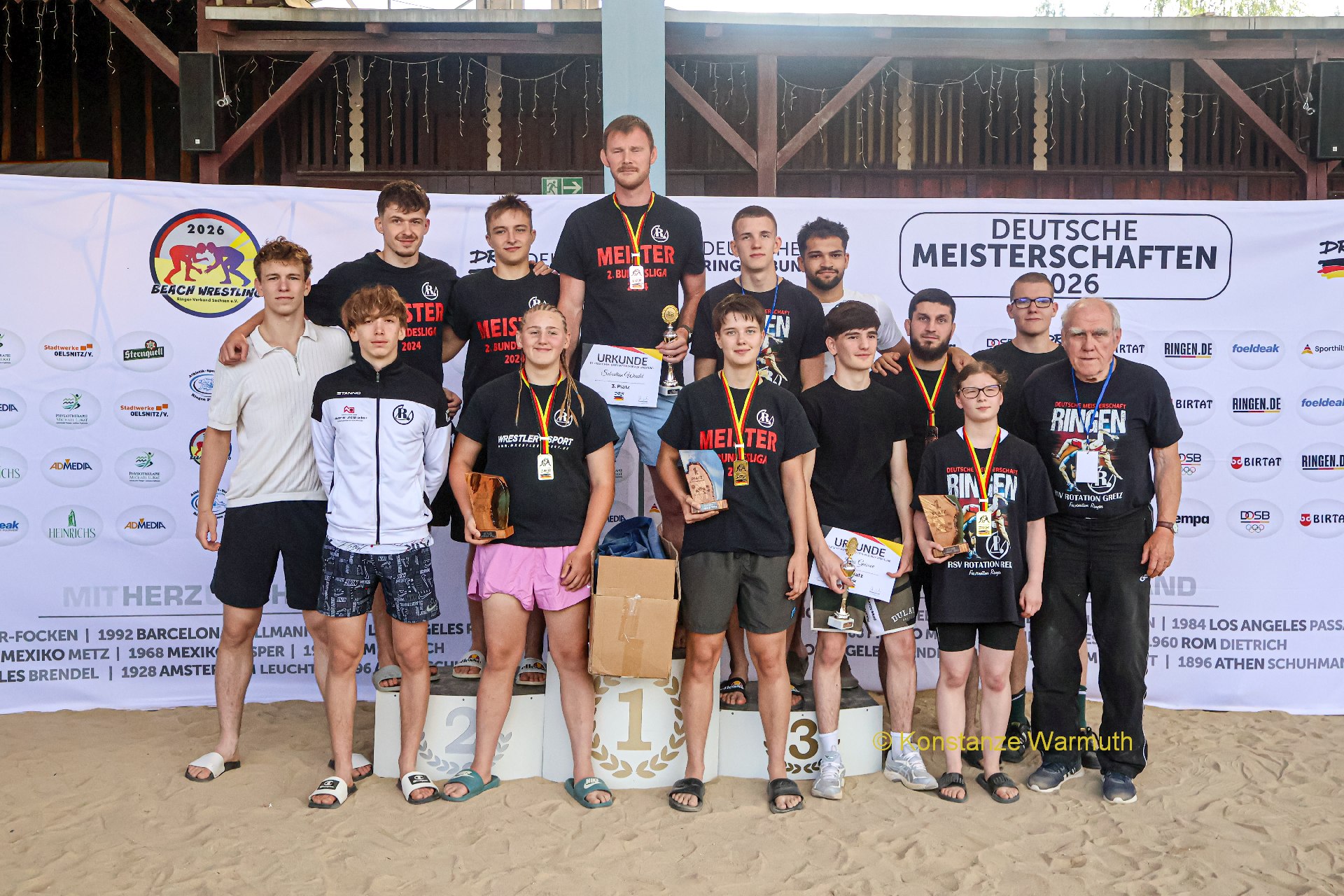 Greizer Ringer gewinnen Mannschaftswertung bei deutscher Meisterschaft im Beach Wrestling